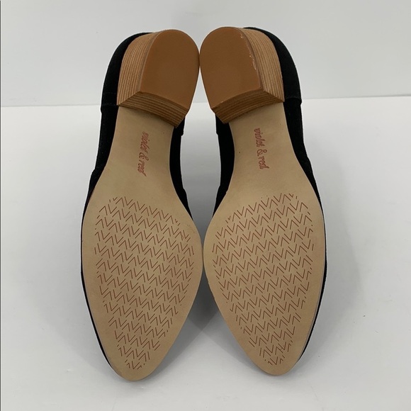 Violet & Red Cupid suede ankle boots black shoe bootie heel zipper new 6 - Picture 2 of 6